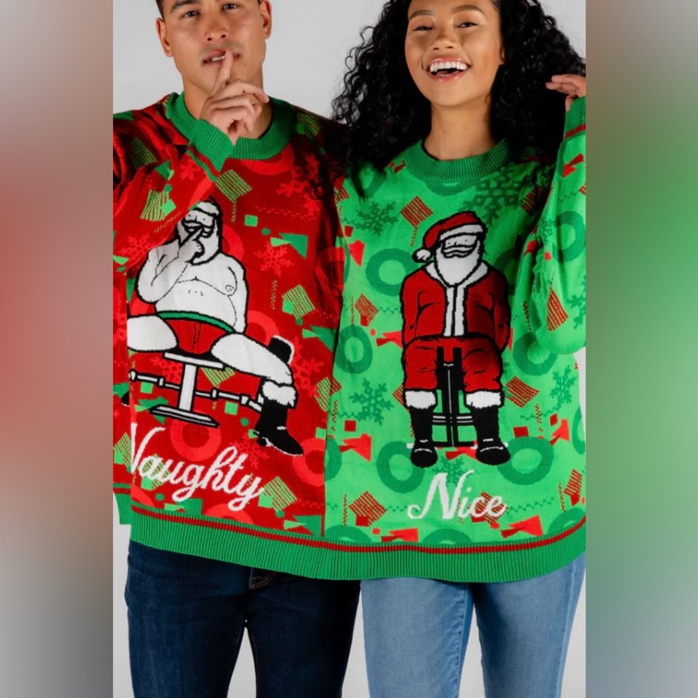 Shinesty 2-person ugly Christmas sweater- naughty and nice version